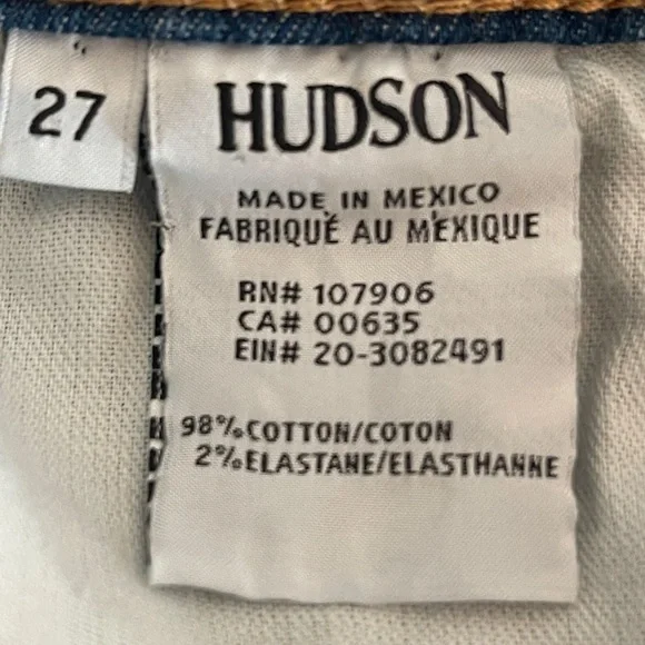 Hudson Holly HR Wide leg crop jeans 27 high rise raw hem denim - Picture 3 of 7
